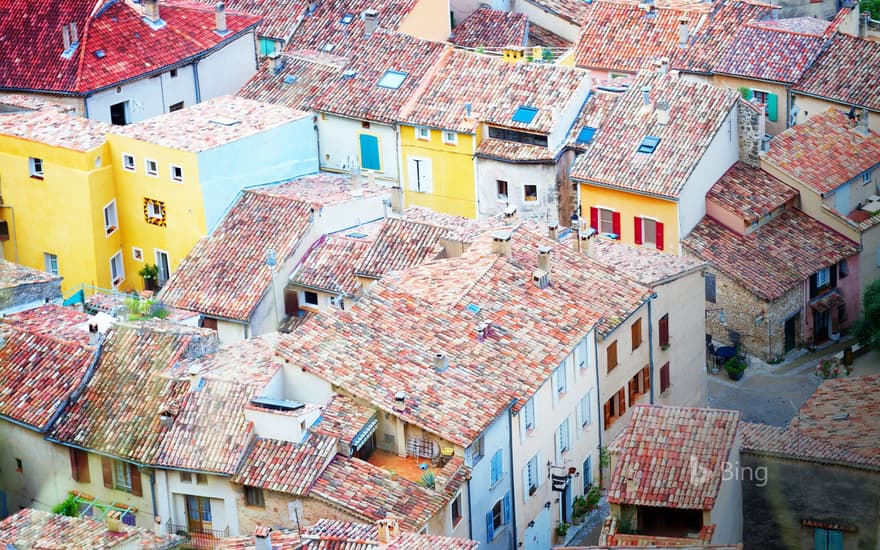 The roofs of Moustiers-Sainte-Marie, Alpes-de-Haute-Provence, France