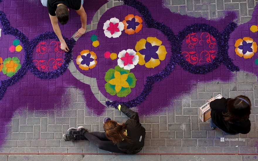 Sawdust carpets from Elche de la Sierra, Albacete, Spain