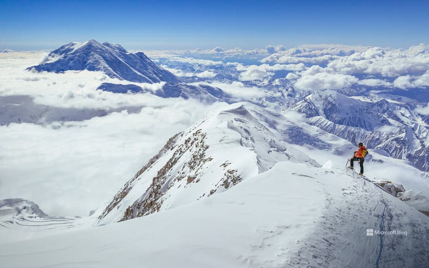 Climber on Denali, Denali National Park, Alaska