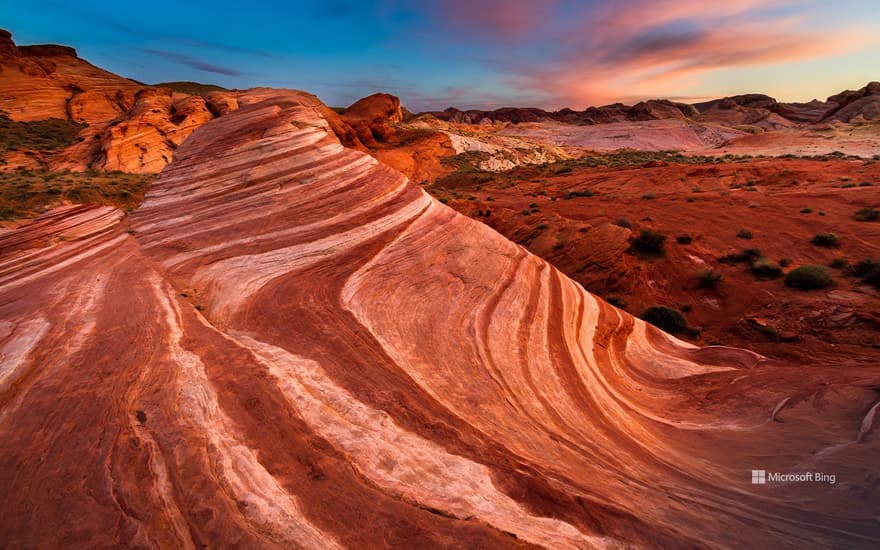 The Fire Wave rock formation, Valley of Fire State Park, Nevada, USA