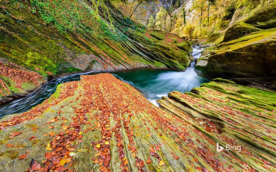 Chéran River running through a gorge, Savoie, France