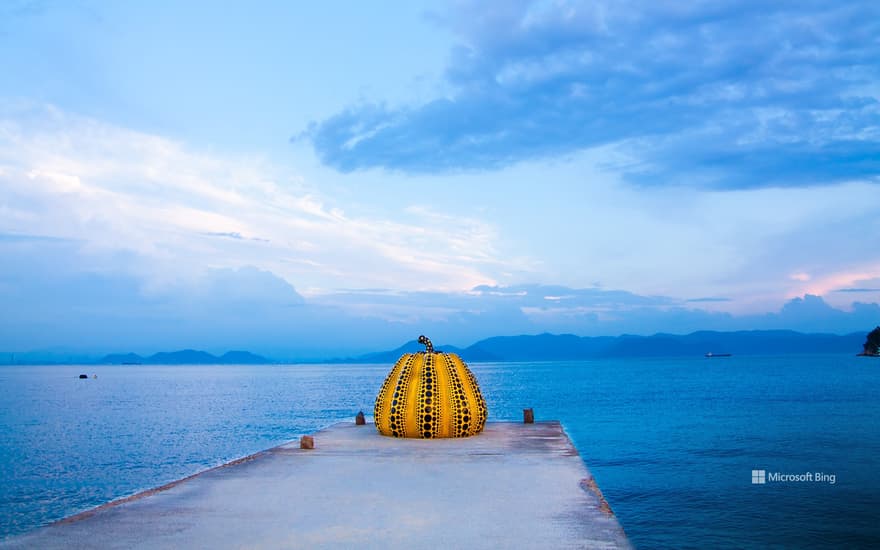 Yayoi Kusama's "Pumpkin", Kagawa Prefecture, Kagawa District