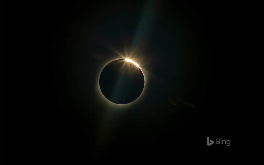 The sun hidden by the moon during the total eclipse in La Higuera, Chile, on July 2, 2019