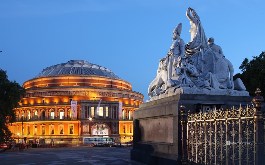 Royal Albert Hall seen from Albert Memorial in Hyde Park, London