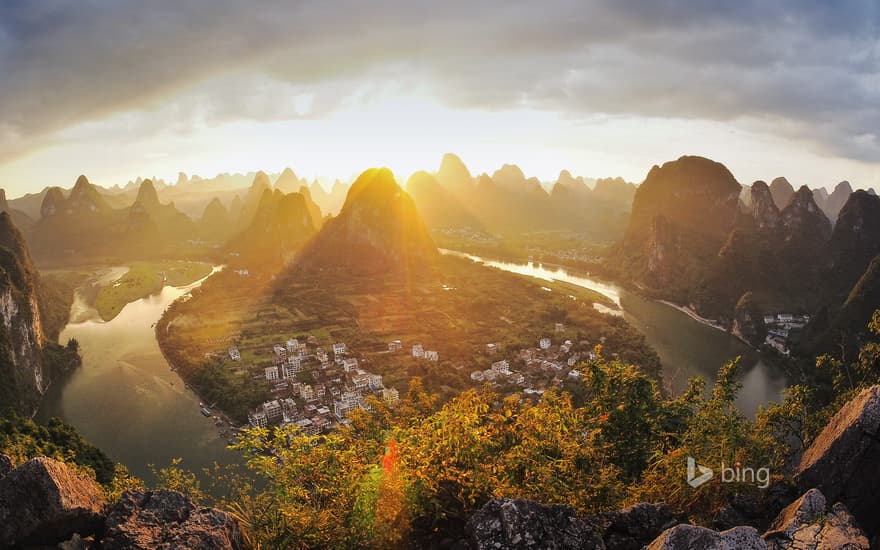 Xingping on the Li River in Guangxi, China