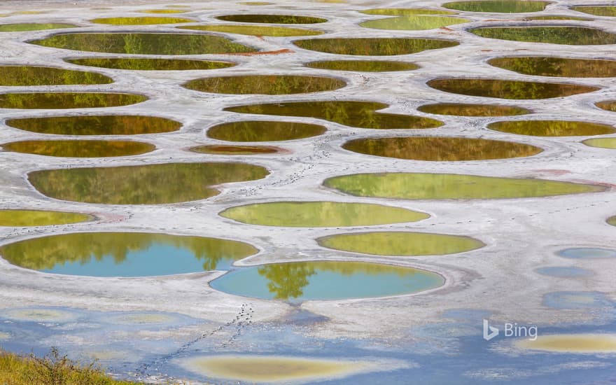 Spotted Lake in the Okanagan region of British Columbia, Canada