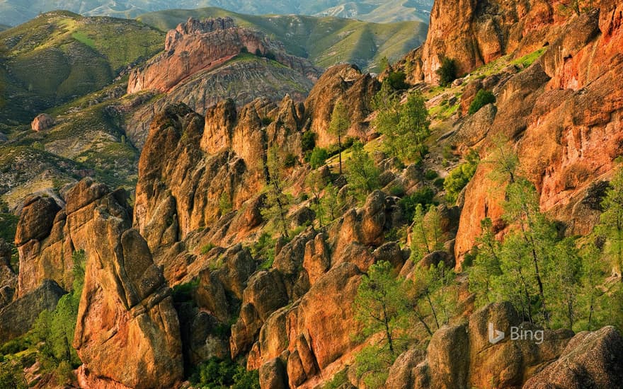 Volcanic slopes in Pinnacles National Park, California