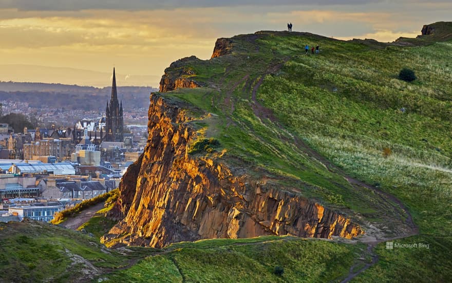 Salisbury Crags in Holyrood Park, Edinburgh, Scotland