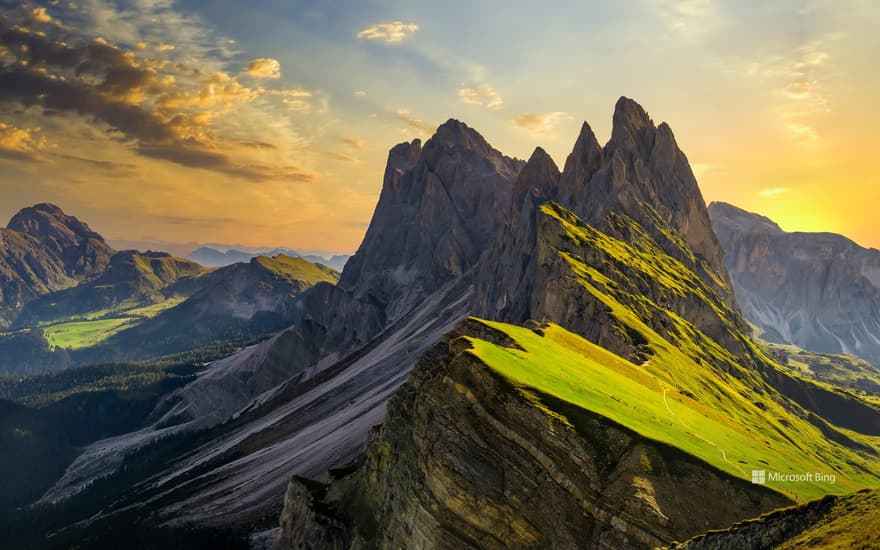Seceda, a peak in theDolomites, South Tyrol, Italy