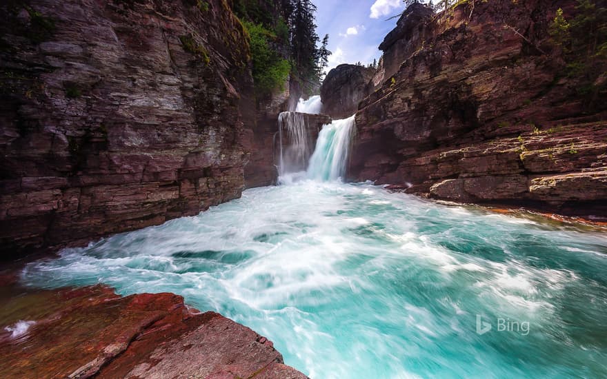 St. Mary Falls in Glacier National Park, Montana